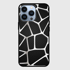 Чехол для iPhone 13 Pro с принтом Серебряная паутина в Новосибирске,  |  | абстракция | алюминий | геометрия | карбон | нить | паутина | серебро | сеть | сталь