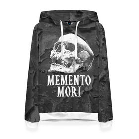 Женская толстовка 3D с принтом Memento mori в Новосибирске, 100% полиэстер  | двухслойный капюшон со шнурком для регулировки, мягкие манжеты на рукавах и по низу толстовки, спереди карман-кенгуру с мягким внутренним слоем. | black | death | life | memento mori | skeleton | skull | жизнь | скелет | череп | черный