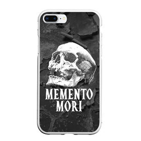 Чехол для iPhone 7Plus/8 Plus матовый с принтом Memento mori в Новосибирске, Силикон | Область печати: задняя сторона чехла, без боковых панелей | black | death | life | memento mori | skeleton | skull | жизнь | скелет | череп | черный