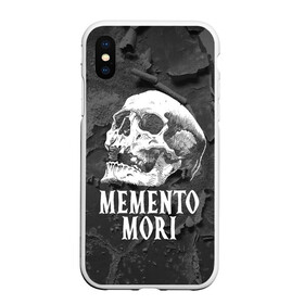 Чехол для iPhone XS Max матовый с принтом Memento mori в Новосибирске, Силикон | Область печати: задняя сторона чехла, без боковых панелей | black | death | life | memento mori | skeleton | skull | жизнь | скелет | череп | черный