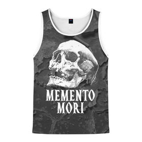 Мужская майка 3D с принтом Memento mori в Новосибирске, 100% полиэстер | круглая горловина, приталенный силуэт, длина до линии бедра. Пройма и горловина окантованы тонкой бейкой | black | death | life | memento mori | skeleton | skull | жизнь | скелет | череп | черный