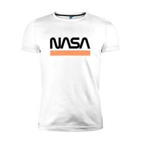Мужская футболка премиум с принтом Наса в Новосибирске, 92% хлопок, 8% лайкра | приталенный силуэт, круглый вырез ворота, длина до линии бедра, короткий рукав | nasa | space. cosmos | космос
