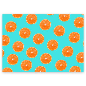 Поздравительная открытка с принтом Апельсины в Новосибирске, 100% бумага | плотность бумаги 280 г/м2, матовая, на обратной стороне линовка и место для марки
 | апельсин | апельсины | грейпфрукт | грейпфрут | разрез | сочный | фрукт