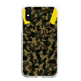 Чехол для iPhone XS Max матовый с принтом Twenty One Pilots - Jumpsuit в Новосибирске, Силикон | Область печати: задняя сторона чехла, без боковых панелей | Тематика изображения на принте: band | best | blurry | face | indie | logo | music | one | pilots | pop | regional | rock | symbol | top | trench | twenty | vessel | группа | инди | лого | логотип | музыка | пилоты | поп | рок | символ | топ | тренч