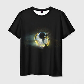 Мужская футболка 3D с принтом Еж в кольце в Новосибирске, 100% полиэфир | прямой крой, круглый вырез горловины, длина до линии бедер | sonic | sonik | игры | соник | фильм соник