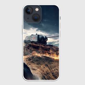 Чехол для iPhone 13 mini с принтом Танк в Новосибирске,  |  | battle | game | tank | tanks | war | wearpon | wot | бой | война | вот | игра | оружие | танк | танки