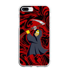 Чехол для iPhone 7Plus/8 Plus матовый с принтом Homer Grim Reaper в Новосибирске, Силикон | Область печати: задняя сторона чехла, без боковых панелей | 