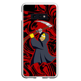 Чехол для Samsung S10E с принтом Homer Grim Reaper в Новосибирске, Силикон | Область печати: задняя сторона чехла, без боковых панелей | 