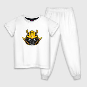 Детская пижама хлопок с принтом Bumblebee в Новосибирске, 100% хлопок |  брюки и футболка прямого кроя, без карманов, на брюках мягкая резинка на поясе и по низу штанин
 | Тематика изображения на принте: бамблби | робот | трансформеры