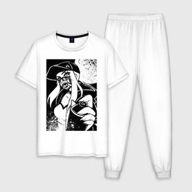 Мужская пижама хлопок с принтом akali graffiti в Новосибирске, 100% хлопок | брюки и футболка прямого кроя, без карманов, на брюках мягкая резинка на поясе и по низу штанин
 | 