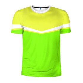 Мужская футболка 3D спортивная с принтом Угол зеленый в Новосибирске, 100% полиэстер с улучшенными характеристиками | приталенный силуэт, круглая горловина, широкие плечи, сужается к линии бедра | Тематика изображения на принте: кислотные костюмы | кислотные цвета | неон | флуоресцентные принты