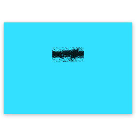 Поздравительная открытка с принтом Гранж голубой в Новосибирске, 100% бумага | плотность бумаги 280 г/м2, матовая, на обратной стороне линовка и место для марки
 | кислотные костюмы | кислотные цвета | неон | флуоресцентные принты