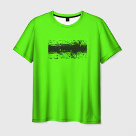 Мужская футболка 3D с принтом Гранж зеленый в Новосибирске, 100% полиэфир | прямой крой, круглый вырез горловины, длина до линии бедер | кислотные костюмы | кислотные цвета | неон | флуоресцентные принты