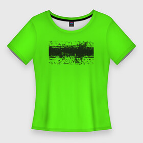 Женская футболка 3D Slim с принтом Гранж зеленый в Новосибирске,  |  | Тематика изображения на принте: кислотные костюмы | кислотные цвета | неон | флуоресцентные принты