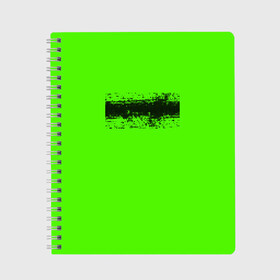 Тетрадь с принтом Гранж зеленый в Новосибирске, 100% бумага | 48 листов, плотность листов — 60 г/м2, плотность картонной обложки — 250 г/м2. Листы скреплены сбоку удобной пружинной спиралью. Уголки страниц и обложки скругленные. Цвет линий — светло-серый
 | Тематика изображения на принте: кислотные костюмы | кислотные цвета | неон | флуоресцентные принты