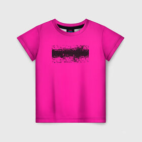 Детская футболка 3D с принтом Гранж розовый в Новосибирске, 100% гипоаллергенный полиэфир | прямой крой, круглый вырез горловины, длина до линии бедер, чуть спущенное плечо, ткань немного тянется | Тематика изображения на принте: кислотные костюмы | кислотные цвета | неон | флуоресцентные принты