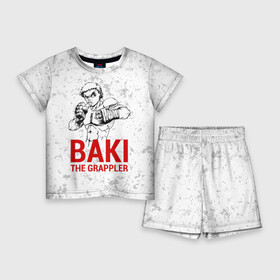 Детский костюм с шортами 3D с принтом Baki the Grappler в Новосибирске,  |  | Тематика изображения на принте: ahegao | anime | baki | fighter | grappler | manga | the | аниме | анимешники | анимешнику | ахегао | баки | боевые | боец | бойцы | доппо | драки | искусства | манга | мульт | мультик | сериал | хамма | юдзиро