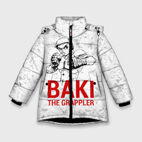 Зимняя куртка для девочек 3D с принтом Baki the Grappler Боец Баки в Новосибирске, ткань верха — 100% полиэстер; подклад — 100% полиэстер, утеплитель — 100% полиэстер. | длина ниже бедра, удлиненная спинка, воротник стойка и отстегивающийся капюшон. Есть боковые карманы с листочкой на кнопках, утяжки по низу изделия и внутренний карман на молнии. 

Предусмотрены светоотражающий принт на спинке, радужный светоотражающий элемент на пуллере молнии и на резинке для утяжки. | Тематика изображения на принте: ahegao | anime | baki | fighter | grappler | manga | the | аниме | анимешники | анимешнику | ахегао | баки | боевые | боец | бойцы | доппо | драки | искусства | манга | мульт | мультик | сериал | хамма | юдзиро