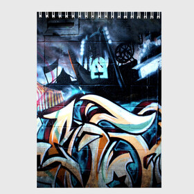 Скетчбук с принтом GRAFFITY в Новосибирске, 100% бумага
 | 48 листов, плотность листов — 100 г/м2, плотность картонной обложки — 250 г/м2. Листы скреплены сверху удобной пружинной спиралью | graffity | paint | street art | urban | город | граффити | искусство | кирпичи | краски | рисунки | стена | улицы | уличное искусство