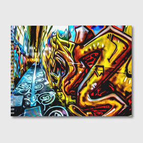 Альбом для рисования с принтом Твой уличный стиль! в Новосибирске, 100% бумага
 | матовая бумага, плотность 200 мг. | Тематика изображения на принте: graffity | paint | street art | urban | город | граффити | искусство | кирпичи | краски | рисунки | стена | улицы | уличное искусство
