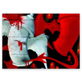 Поздравительная открытка с принтом GRAFFITY ONE в Новосибирске, 100% бумага | плотность бумаги 280 г/м2, матовая, на обратной стороне линовка и место для марки
 | Тематика изображения на принте: graffity | paint | street art | urban | город | граффити | искусство | кирпичи | краски | рисунки | стена | улицы | уличное искусство
