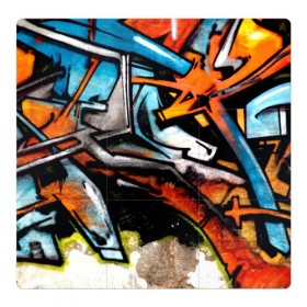 Магнитный плакат 3Х3 с принтом Граффити в Новосибирске, Полимерный материал с магнитным слоем | 9 деталей размером 9*9 см | grafity | paint | street art | urban | город | граффити | искусство | кирпичи | краски | рисунки | стена | улицы | уличное искусство