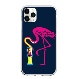 Чехол для iPhone 11 Pro матовый с принтом Кислотный фламинго в Новосибирске, Силикон |  | кислотные костюмы | кислотные цвета | неон | флуоресцентные принты