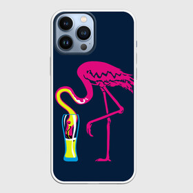 Чехол для iPhone 13 Pro Max с принтом Кислотный фламинго в Новосибирске,  |  | Тематика изображения на принте: кислотные костюмы | кислотные цвета | неон | флуоресцентные принты