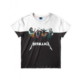 Детская футболка 3D с принтом Metallica в Новосибирске, 100% гипоаллергенный полиэфир | прямой крой, круглый вырез горловины, длина до линии бедер, чуть спущенное плечо, ткань немного тянется | metallica | барабаны | гитары | дэйвмастейн | метал | металисты | металлика | неформалы | рок | рокеры