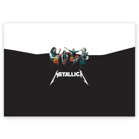 Поздравительная открытка с принтом Metallica в Новосибирске, 100% бумага | плотность бумаги 280 г/м2, матовая, на обратной стороне линовка и место для марки
 | metallica | барабаны | гитары | дэйвмастейн | метал | металисты | металлика | неформалы | рок | рокеры