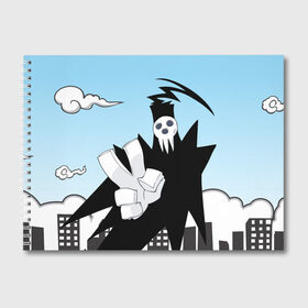Альбом для рисования с принтом Soul Eater - Shinigami в Новосибирске, 100% бумага
 | матовая бумага, плотность 200 мг. | lord death | shinigami | soul eater | пожиратель душ | синигами