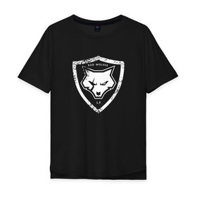 Мужская футболка хлопок Oversize с принтом Bad Wolves в Новосибирске, 100% хлопок | свободный крой, круглый ворот, “спинка” длиннее передней части | bad | bad wolves | band | la | logo | metal | music | rock | white | wolf | волк | металл | музыка | рок