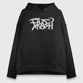 Женское худи Oversize хлопок с принтом Trash gang в Новосибирске, френч-терри — 70% хлопок, 30% полиэстер. Мягкий теплый начес внутри —100% хлопок | боковые карманы, эластичные манжеты и нижняя кромка, капюшон на магнитной кнопке | ghostemane | ghostemane mercury | ghostemane nihi | trash gang | гостмейн