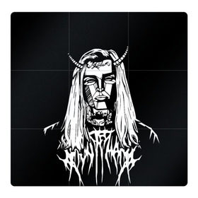 Магнитный плакат 3Х3 с принтом Ghostemane devil в Новосибирске, Полимерный материал с магнитным слоем | 9 деталей размером 9*9 см | Тематика изображения на принте: ghostemane | ghostemane mercury | ghostemane nihi | trash gang | гостмейн