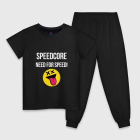 Детская пижама хлопок с принтом Speedcore в Новосибирске, 100% хлопок |  брюки и футболка прямого кроя, без карманов, на брюках мягкая резинка на поясе и по низу штанин
 | frenchcore | gabber | hardcore | hardcoremusic | speedcore