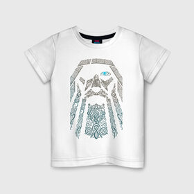 Детская футболка хлопок с принтом Odinn в Новосибирске, 100% хлопок | круглый вырез горловины, полуприлегающий силуэт, длина до линии бедер | good | viking | vikings | бог | викинг | викинги | кельтское | один | плетение | скандинавы | язычник