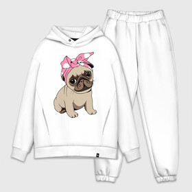 Мужской костюм хлопок OVERSIZE с принтом Собачка в Новосибирске,  |  | dog | pug | мопс | собака