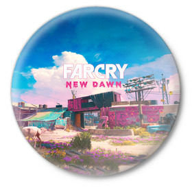 Значок с принтом Far Cry New Dawn в Новосибирске,  металл | круглая форма, металлическая застежка в виде булавки | 