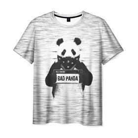 Мужская футболка 3D с принтом BAD PANDA в Новосибирске, 100% полиэфир | прямой крой, круглый вырез горловины, длина до линии бедер | bad | bear | panda | медведь | панда