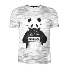 Мужская футболка 3D спортивная с принтом BAD PANDA в Новосибирске, 100% полиэстер с улучшенными характеристиками | приталенный силуэт, круглая горловина, широкие плечи, сужается к линии бедра | Тематика изображения на принте: bad | bear | panda | медведь | панда