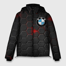Мужская зимняя куртка 3D с принтом Карбон и BMW в Новосибирске, верх — 100% полиэстер; подкладка — 100% полиэстер; утеплитель — 100% полиэстер | длина ниже бедра, свободный силуэт Оверсайз. Есть воротник-стойка, отстегивающийся капюшон и ветрозащитная планка. 

Боковые карманы с листочкой на кнопках и внутренний карман на молнии. | Тематика изображения на принте: bmw | авто | автомобиль | бмв | карбон | логотип | машина | текстура