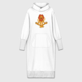 Платье удлиненное хлопок с принтом Йога Лев в Новосибирске,  |  | yoga | йога | лев | львы | медитация