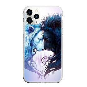 Чехол для iPhone 11 Pro Max матовый с принтом Lions love в Новосибирске, Силикон |  | Тематика изображения на принте: love | день | лев | львиное сердце | любовь | ночь | сердце