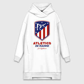 Платье-худи хлопок с принтом Атлетико Мадрид в Новосибирске,  |  | atletico de madrid | atletico madrid | атлетико | атлетико мадрид | болельщи | испания | клубная | кпасно белые | лалига | мадрид | матрасники | фанатская | форма | футбол | футбольная