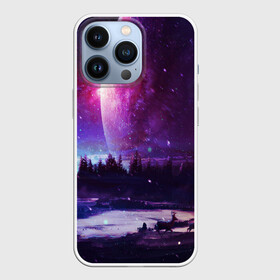 Чехол для iPhone 13 Pro с принтом Северный закат в Новосибирске,  |  | galaxy | nebula | neon | space | star | абстракция | вселенная | галактика | звезда | звезды | космический | неон | неоновый | неоновый космос | планеты