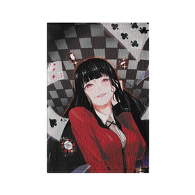 Обложка для паспорта матовая кожа с принтом Юмэко Джабами в Новосибирске, натуральная матовая кожа | размер 19,3 х 13,7 см; прозрачные пластиковые крепления | anime | compulsive gambler | kakegurui | manga | аниме | безумный азарт | дзябами | карты | манга | покер | скучная девушка | юмэко джабами