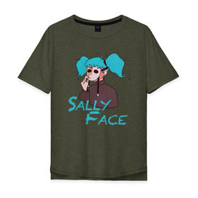 Мужская футболка хлопок Oversize с принтом Sally Face in Mask в Новосибирске, 100% хлопок | свободный крой, круглый ворот, “спинка” длиннее передней части | game | mask | sally face | гизмо | девид | девочка | игра | лари | ларри | мальчик | маска | мрачная | на лице | пых | с протезом | сал | сали | салли | салли фейс | фейс | фэйс | эддисон | эшли