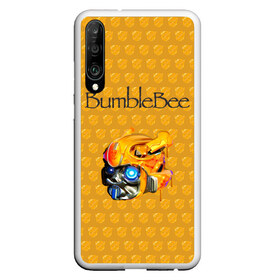 Чехол для Honor P30 с принтом BumbleBee в Новосибирске, Силикон | Область печати: задняя сторона чехла, без боковых панелей | Тематика изображения на принте: 2019 | bumble bee | transformers | арт | бамблби | желтая | киборг | классная | мёд | надпись | прикольная | пчела | робот | соты | трансформеры | улей | фильм