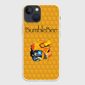 Чехол для iPhone 13 mini с принтом BumbleBee в Новосибирске,  |  | 2019 | bumble bee | transformers | арт | бамблби | желтая | киборг | классная | мёд | надпись | прикольная | пчела | робот | соты | трансформеры | улей | фильм
