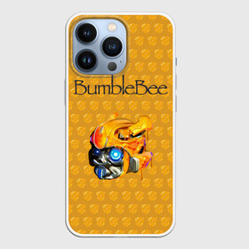 Чехол для iPhone 13 Pro с принтом BumbleBee в Новосибирске,  |  | Тематика изображения на принте: 2019 | bumble bee | transformers | арт | бамблби | желтая | киборг | классная | мёд | надпись | прикольная | пчела | робот | соты | трансформеры | улей | фильм